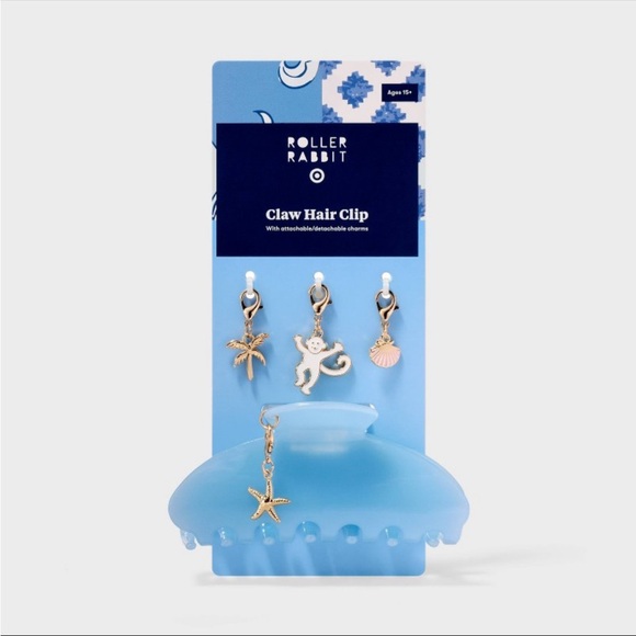Roller Rabbit Accessories - Charm Claw Clip Light Blue - Roller Rabbit x Target NEW